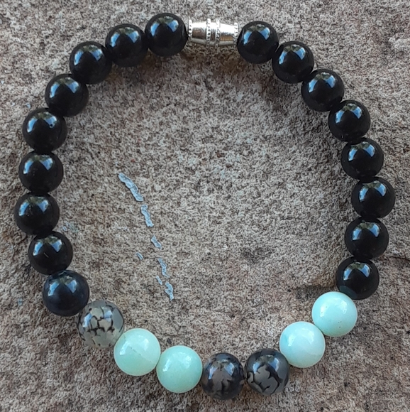 Amazonite Black Obsidian Combo Healing Set - Picture 4 of 4